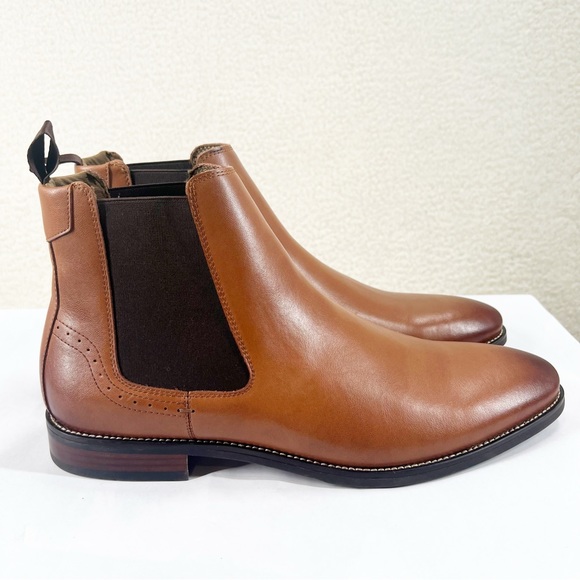 Aldo Chelsea Men's Boot Cognac Smooth Leather New Size 12 - Picture 1 of 10